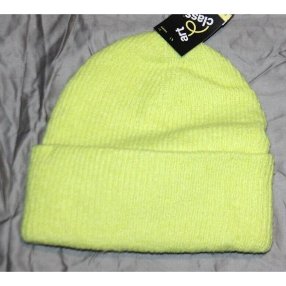 Art Class Girls' One Size Yellow Ribbed Solid Beanie